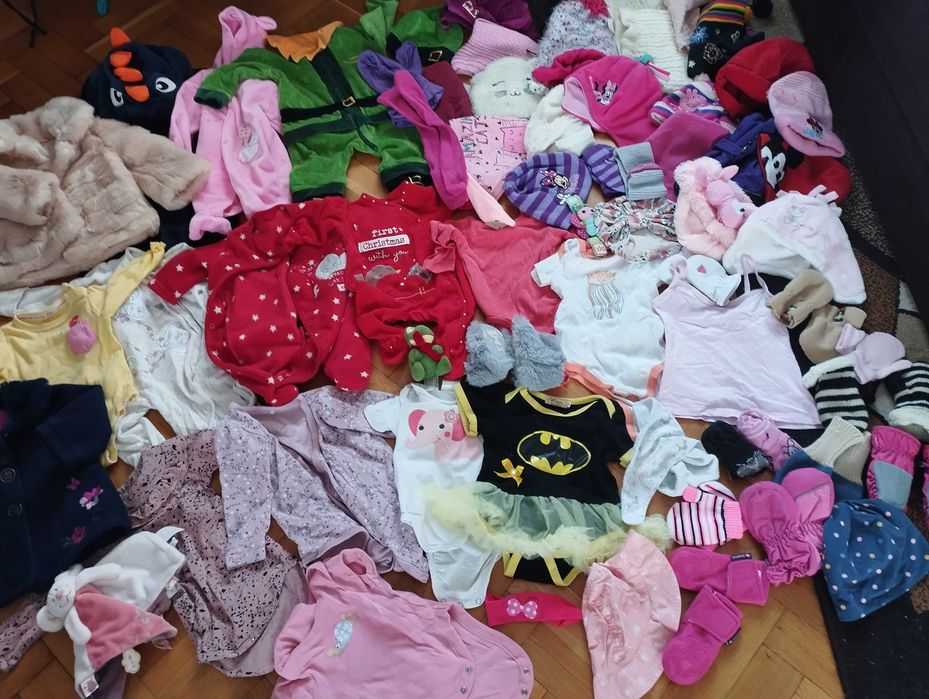 Giga paka ubrań i dodatków dla córci rozmiary 56cm-110cm 0-5lat 250szt