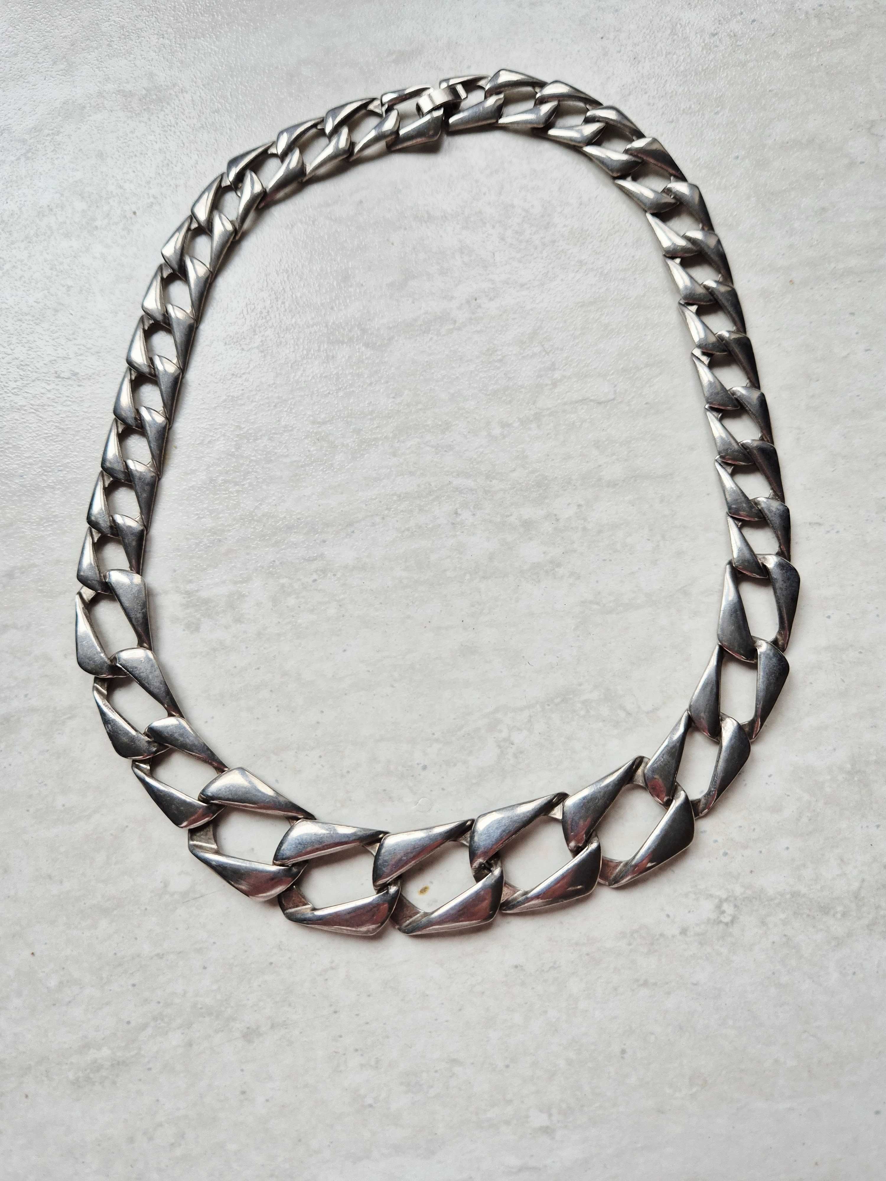 Metalowy naszyjnik łańcuch, szeroki