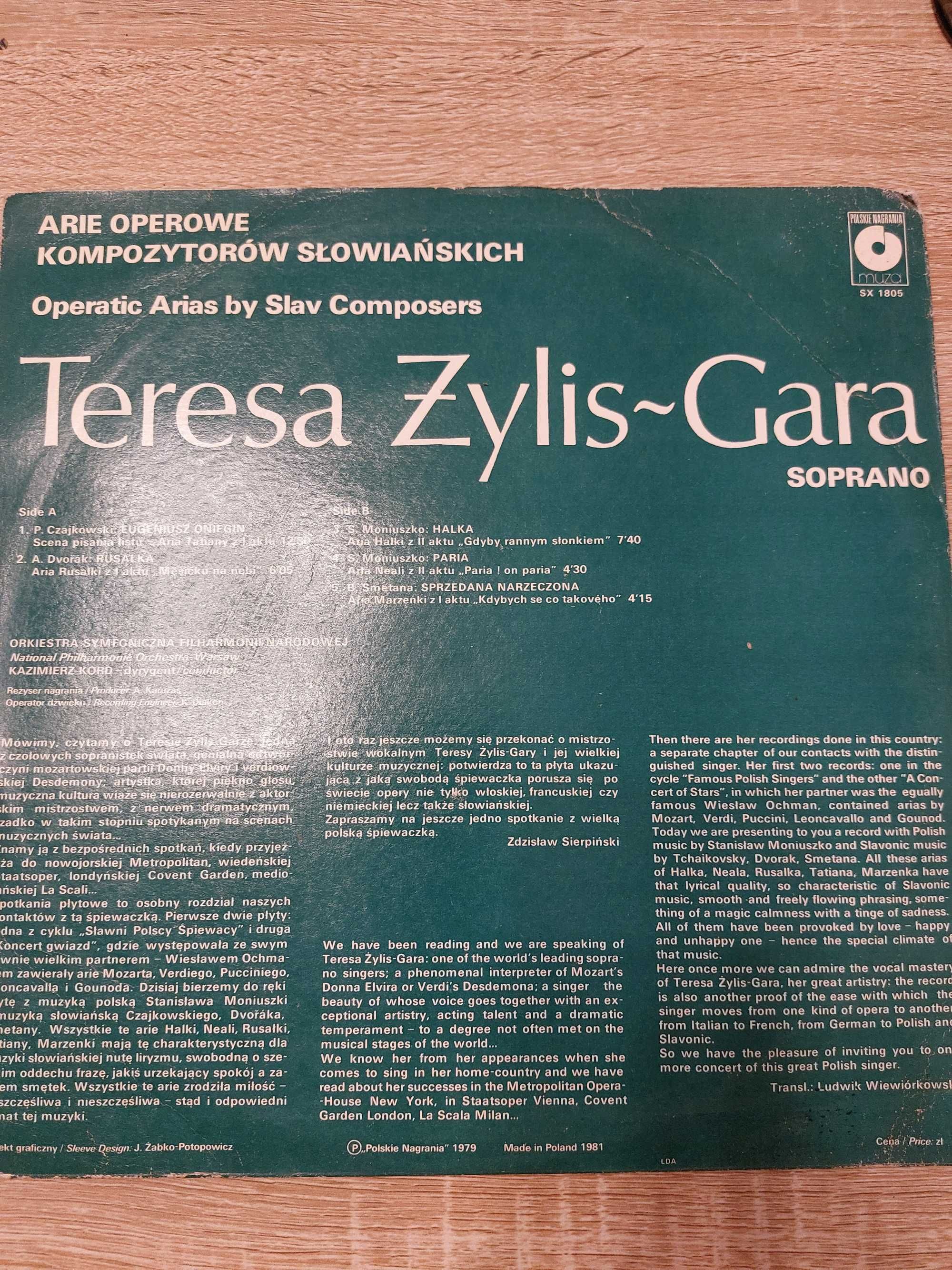 Teresa Żylis-Gara "Arie operowe kompozytorów słowiańskich" - winyl