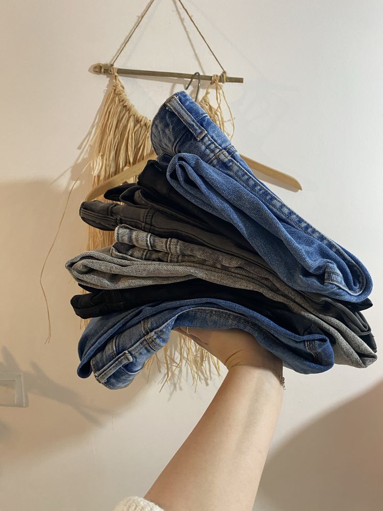 Zestaw spodnie Zara stradivarius Bershka 36 woskowane