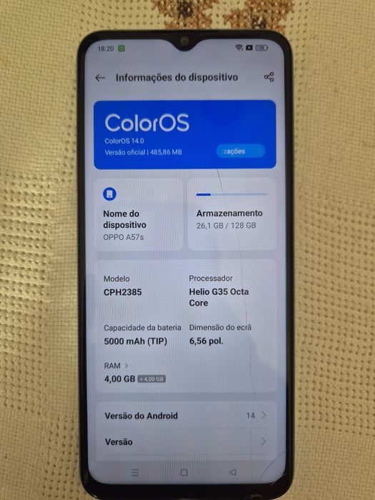 Smartphone Telemóvel Oppo A57S