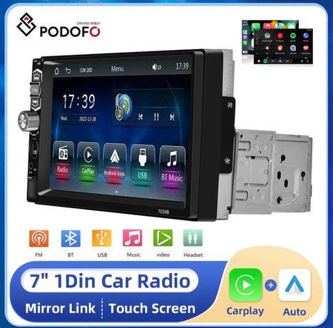 Radio Podofo dotykowe Car Play Android Auto BT USB+kamera cofania!!