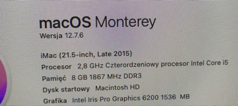 Apple iMac 21,5 late 2015, klawiatura, myszka