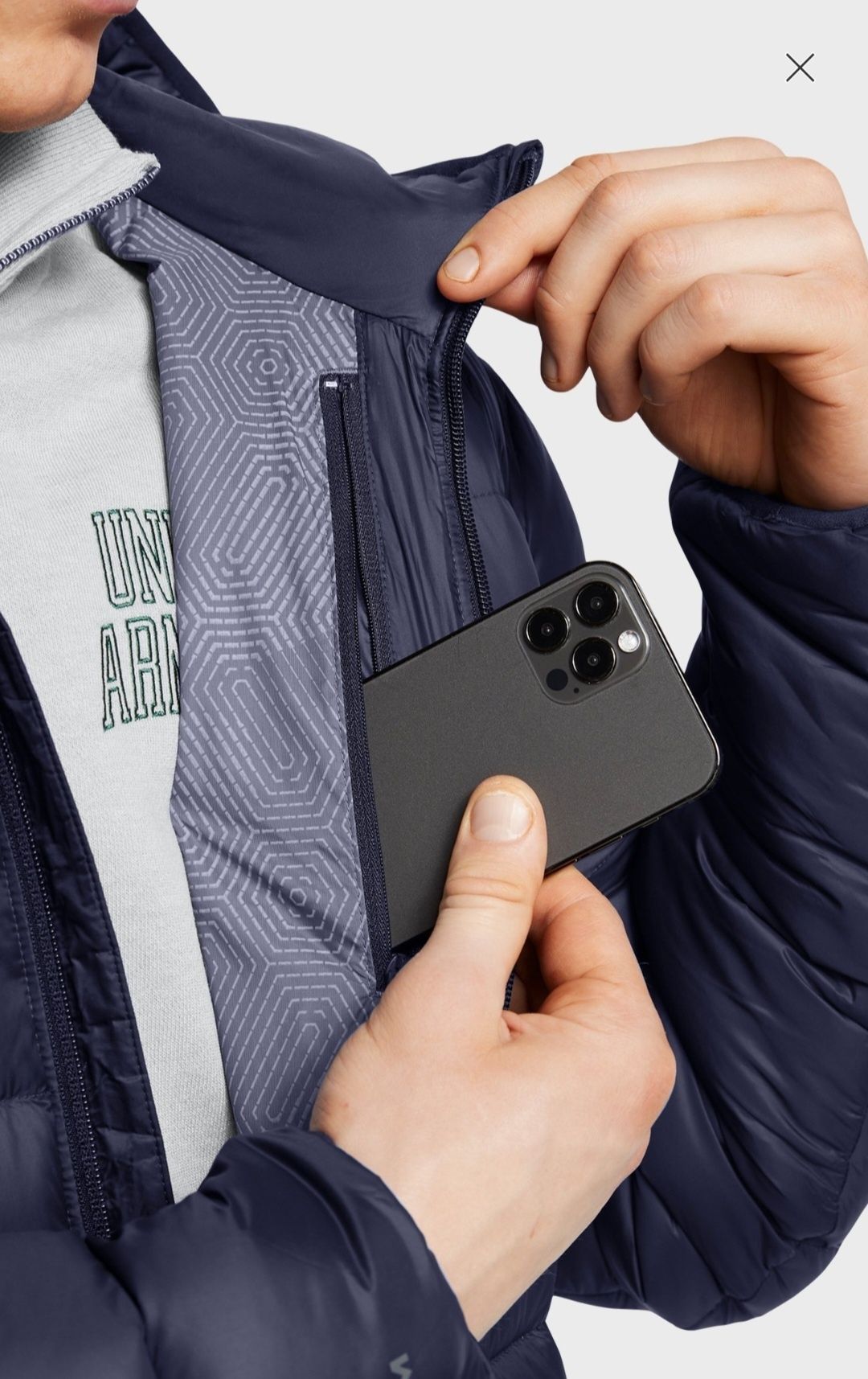 Under Armour чоловічий темно-синій пуховик