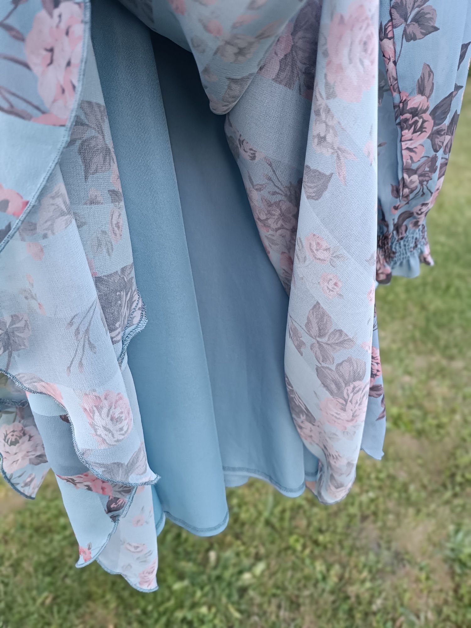 Sukienka Mohito 40 L Falbany falbanki romantyczna Boho Hippie lekka