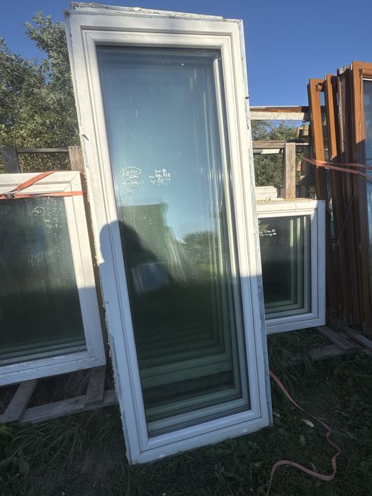 10x okno balkonowe pcv biale 87x229 rozwierne (demontaz 90x230, zimowy