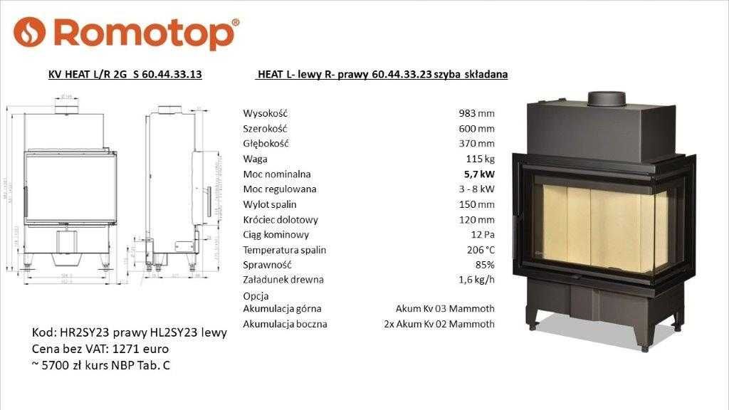 Kominek zabudowa kominkowa promocja Romotop