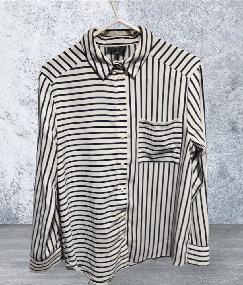 Elegancka koszula biała w paski TopShop 34/36