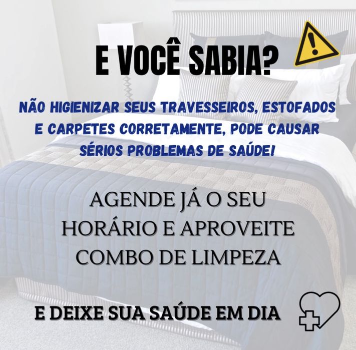 Higienização e lavagem a seco do seu estofado e carpetes.