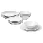 IKEA | serwis | porcelana | 17 szt. | biały | zastawa | talerz | miska
