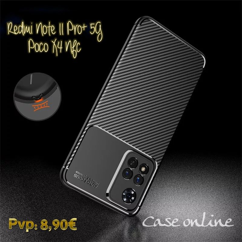 Capa T/ Fibra Carbono Xiaomi Redmi Note 11 Pró+ 5G / Poco X4 Nfc - 24h