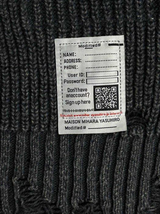 MAISON MIHARA YASUHIRO Distressed свитер свитшот Sweater светр кофта L