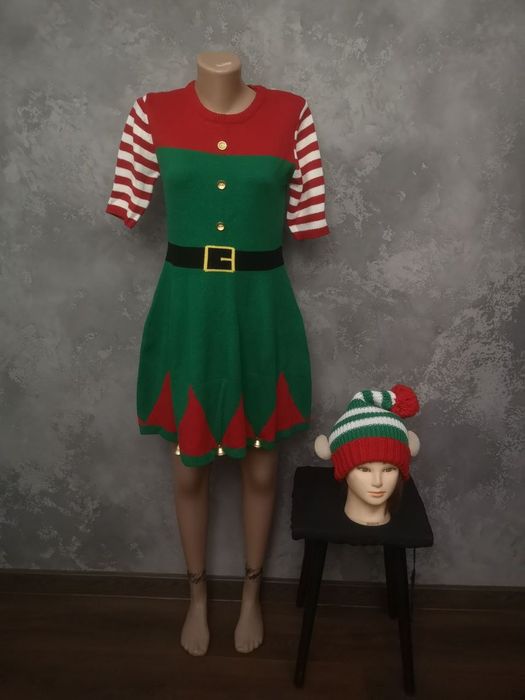 Карнавал маскарад новорічний костюм Ельф помічниця Санта Клауса Різдво