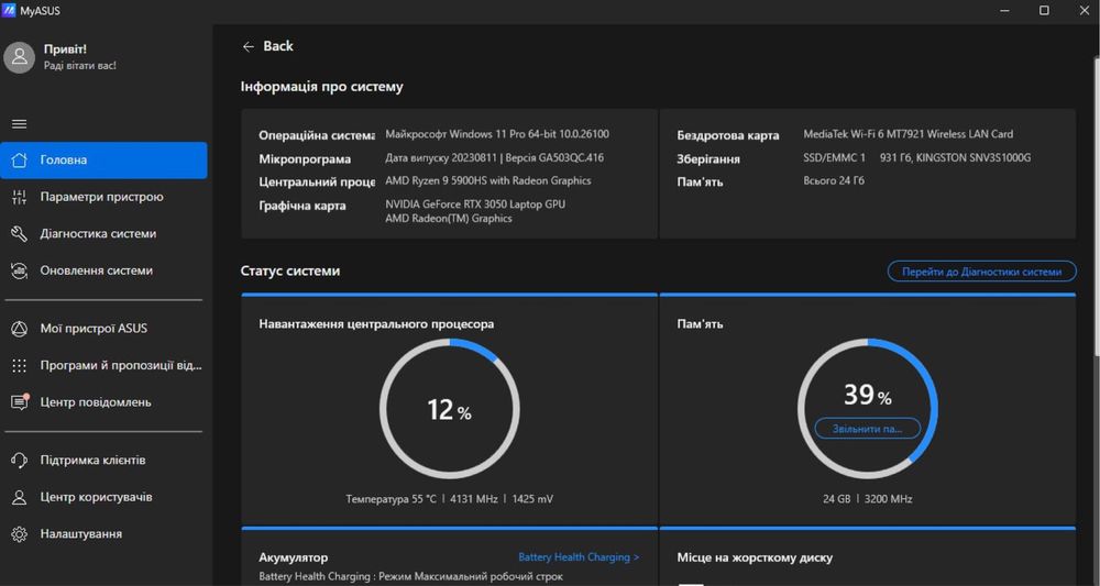 Asus Rog Zephyrus G15 RTX 3050 1Tb M2 24 ОЗУ