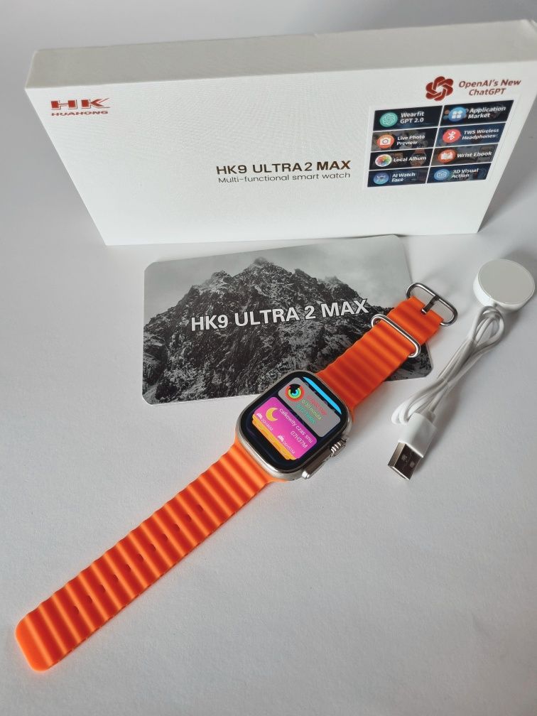 Smartwatch HK9 ekran Amoled chat gpt