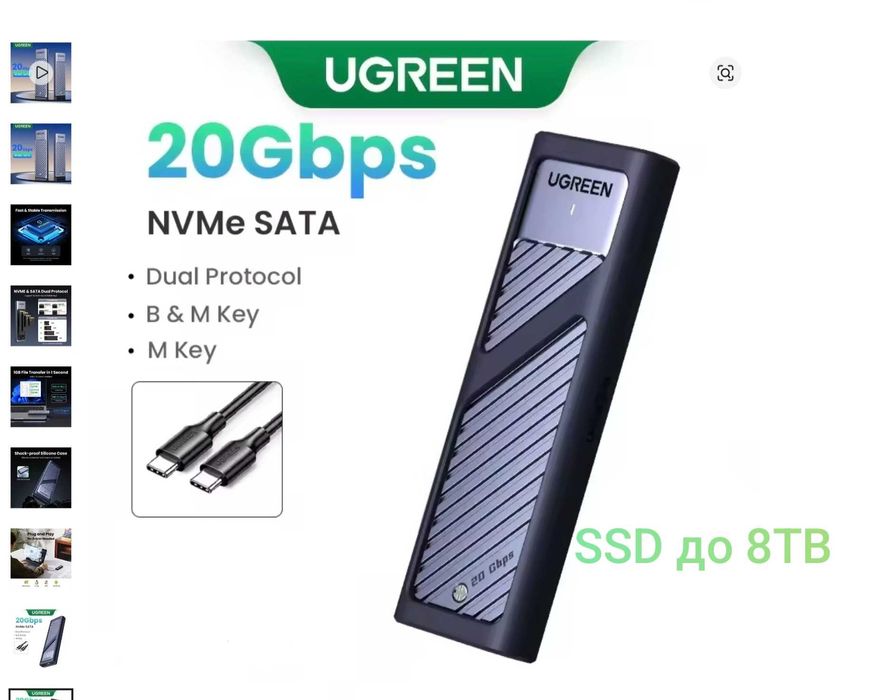 Карман, Зовнішня кишеня швидкісна верс Ugreen 20Гігабіт/с