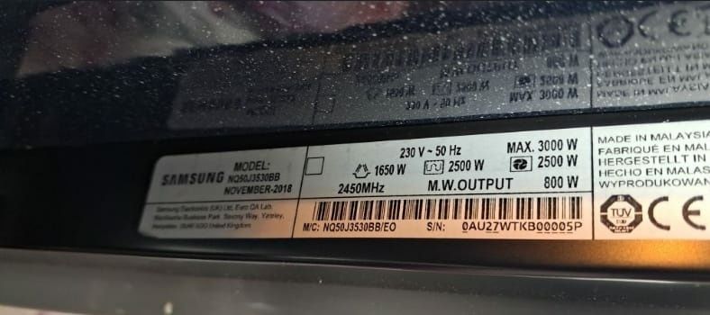 Piekarnik Samsung z funkcją mikrofali  NQ50J3530BB