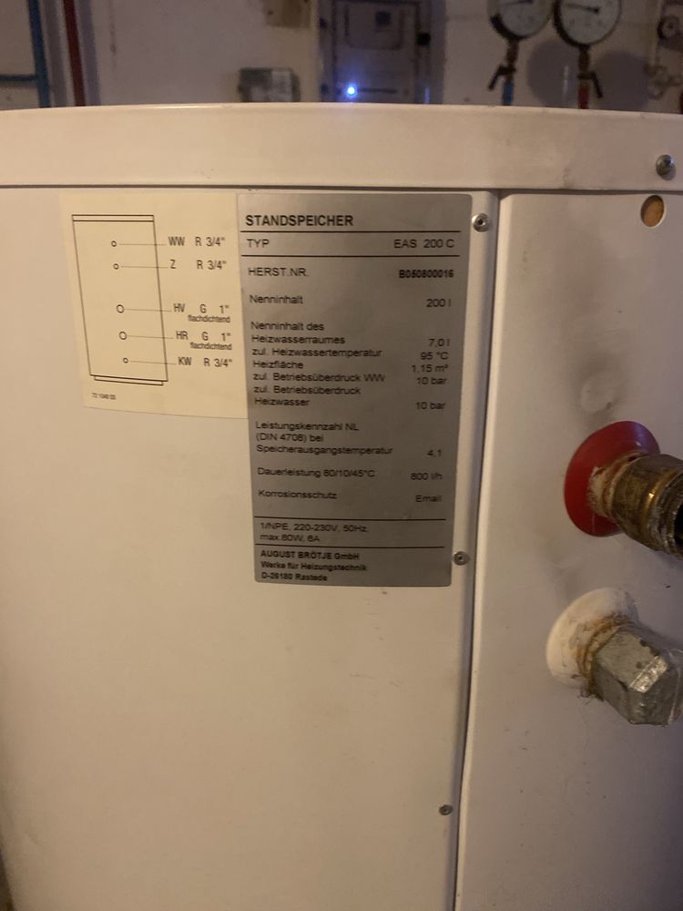 Podgrzewacz zbiornik na ciepla wode Brotje Heizung EAS 200C 200l
