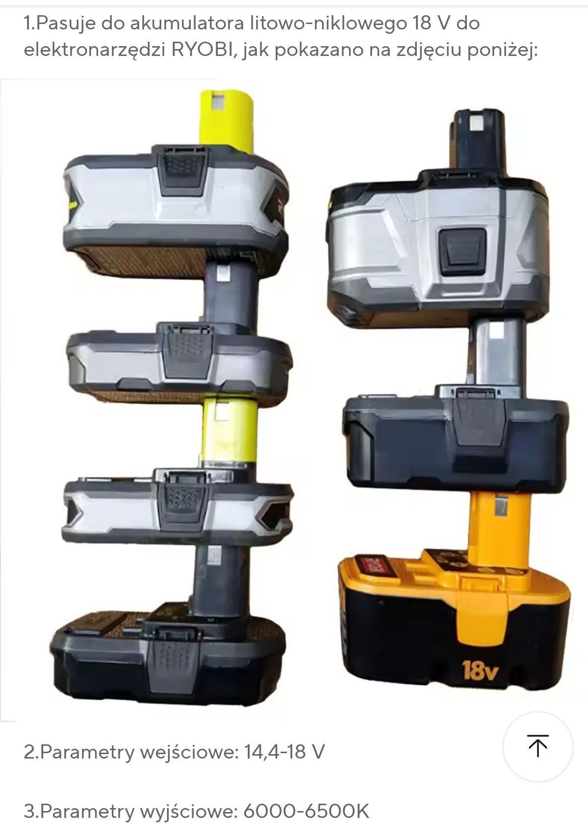Lampa 18v  robocza led zamienik ryobi one plus