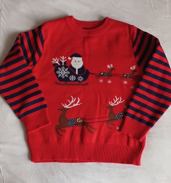 Светр новорічний з оленями унісекс, кофта  110р.