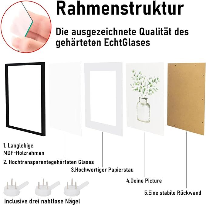 Duża Ramka Na Zdjęcia 30x40cm Drewno MDF Czarna