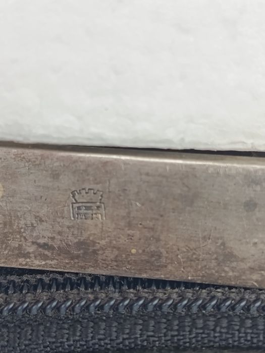 Stojak stary , srebrny na sztućce z sygnaturą