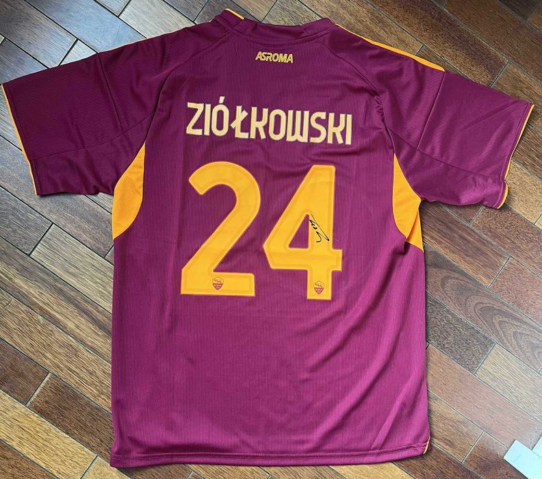 Jan Ziółkowski AS Roma koszulka z autografem + certyfikat autentycznoś