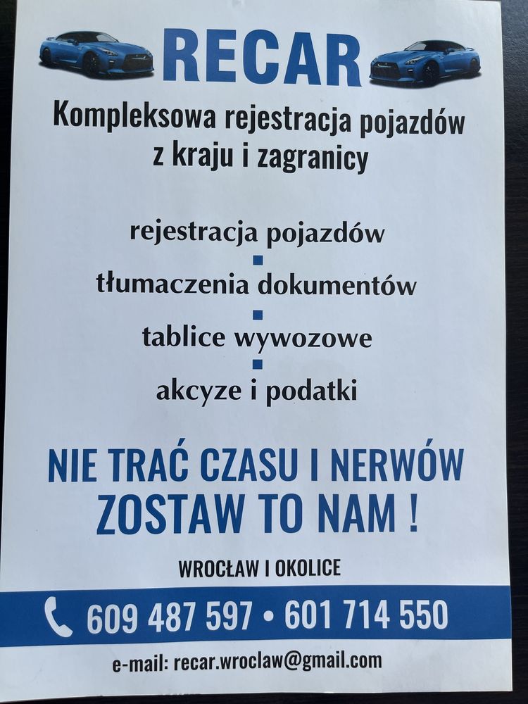 Rejstracja pojazdów- Wrocław i okolice