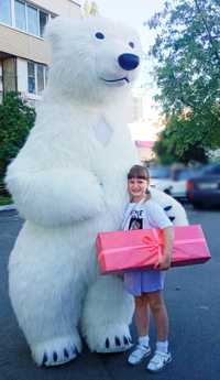 Величезний білий Ведмідь  Мішка  Київ Аниматори