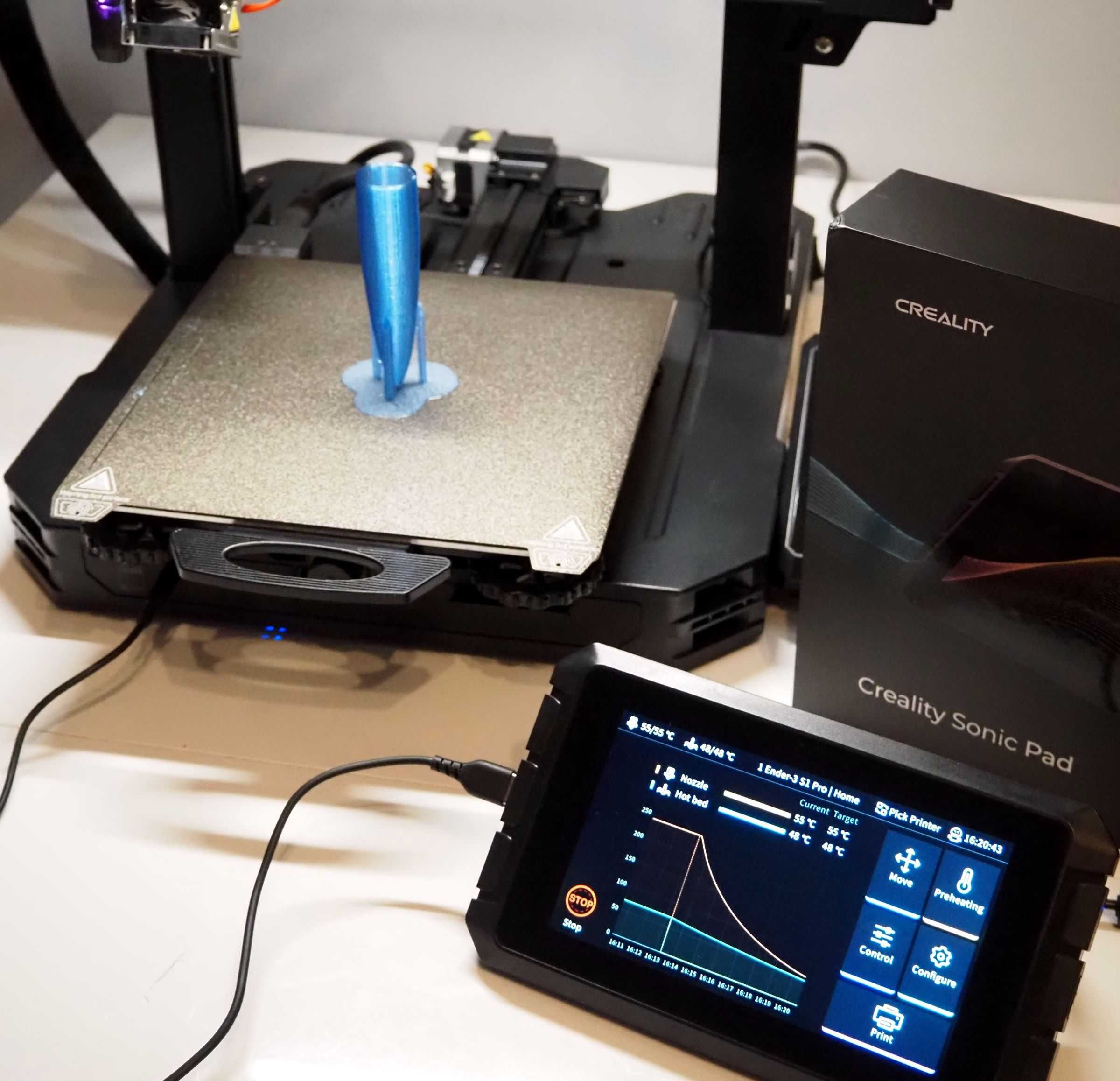 Drukarka 3D Ender 3 S1 Pro + Sonic Pad.