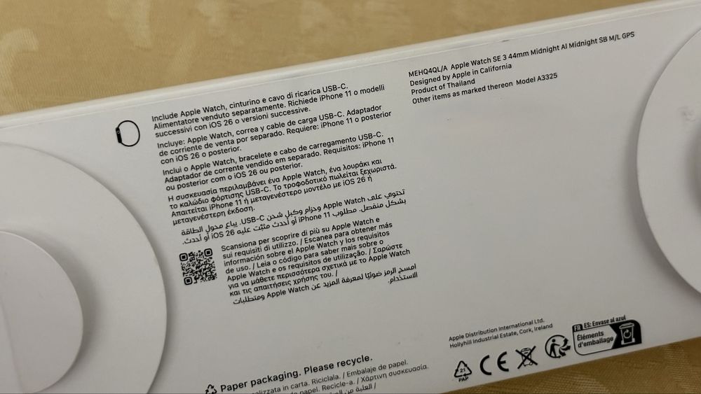 Apple Watch SE 3ª Geração 44mm Midnight Gps