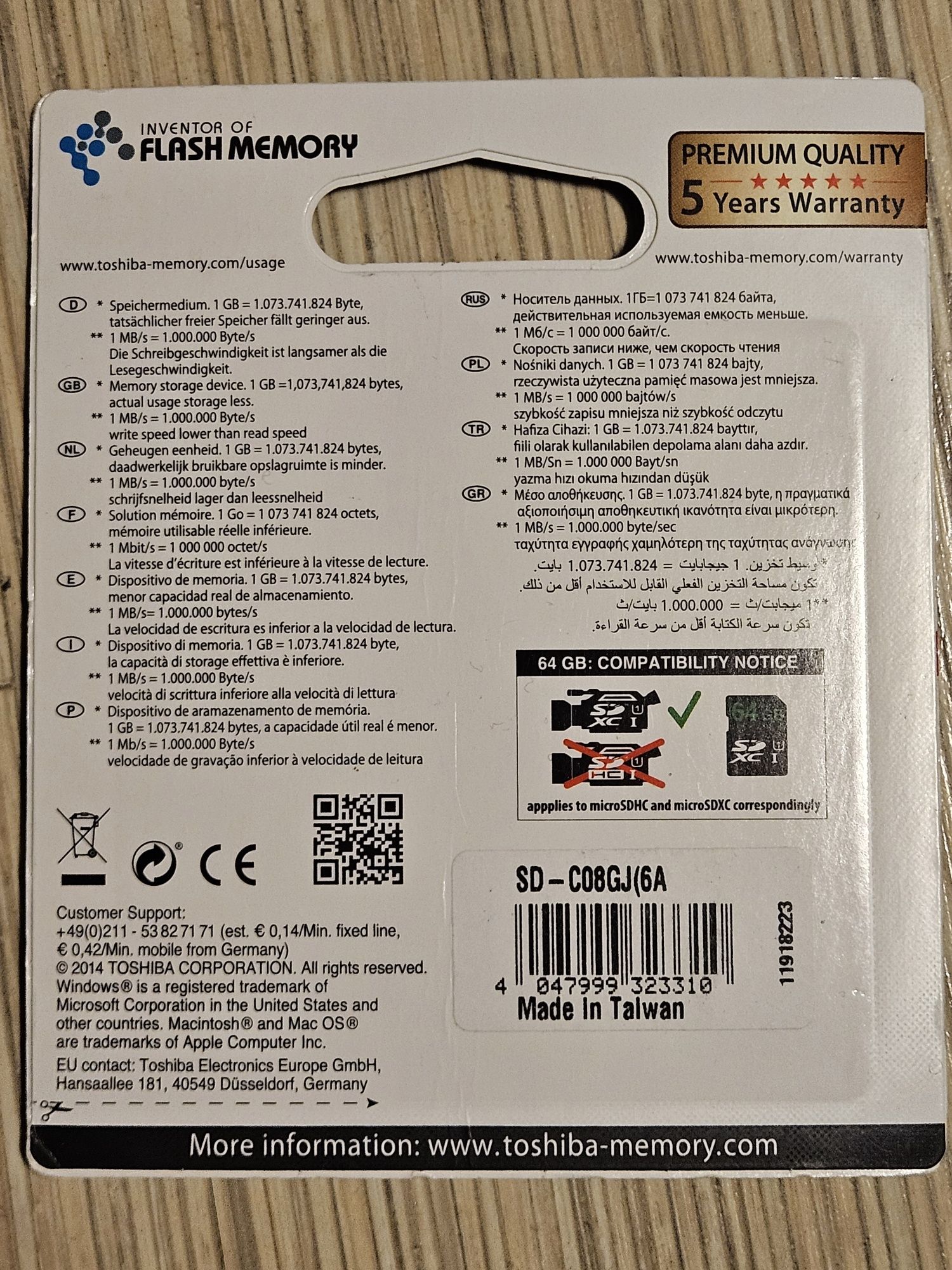 Nowa karta pamięci micro SDHC 8GB Toshiba adapter prezent