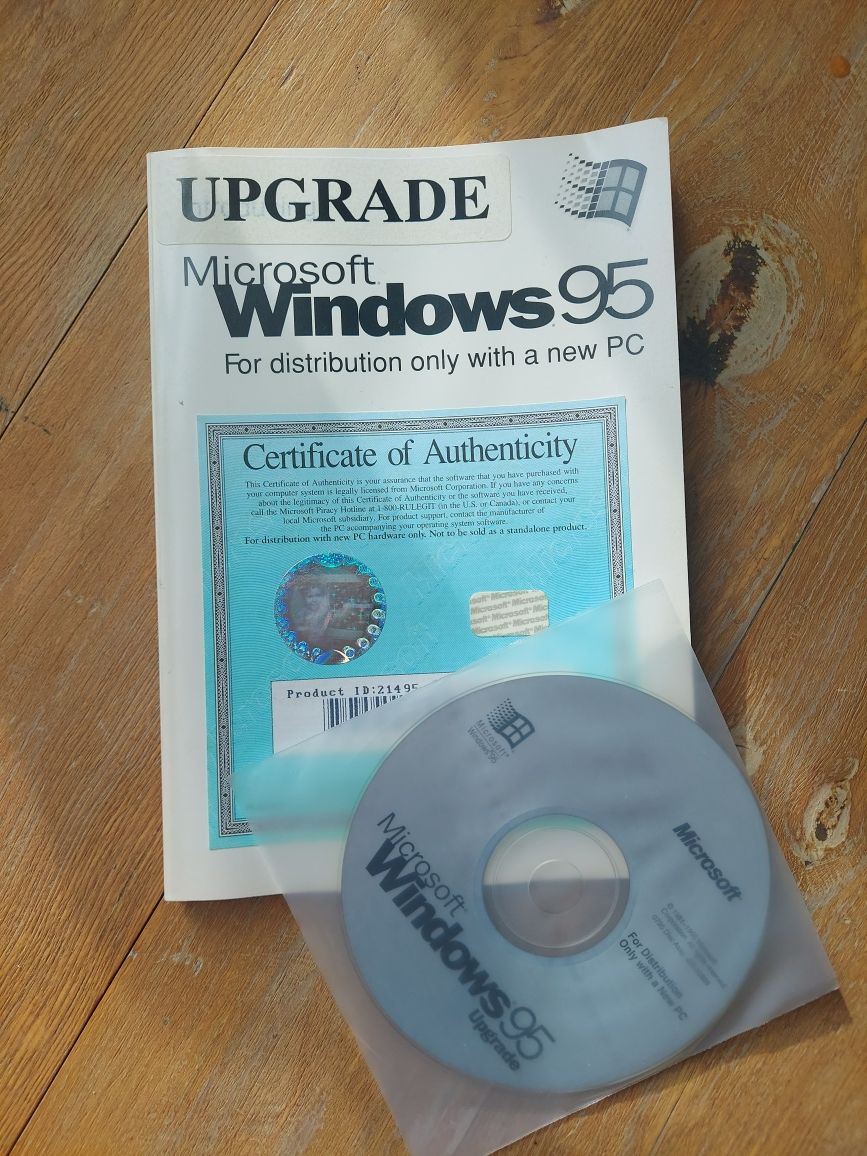 Vintage Microsoft Windows 95 Upgrade CD instrukcja manual po angielsku