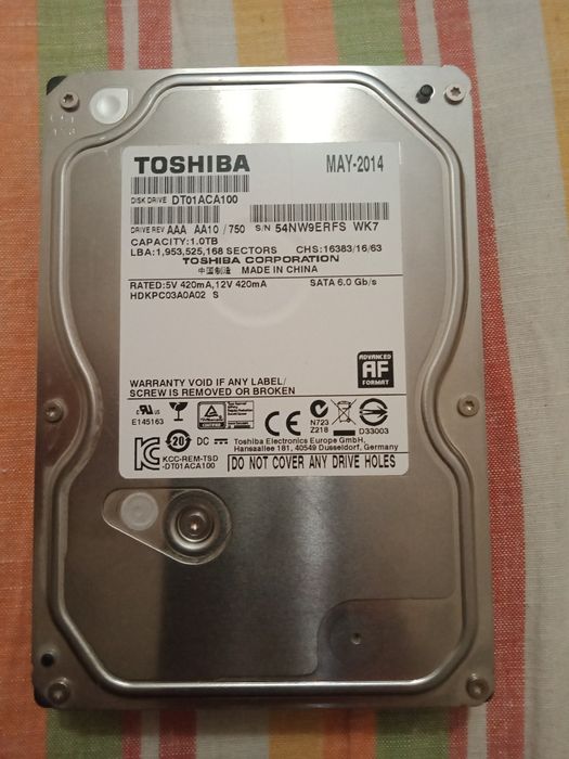 Продаю HDD Toshiba DT01ACA100