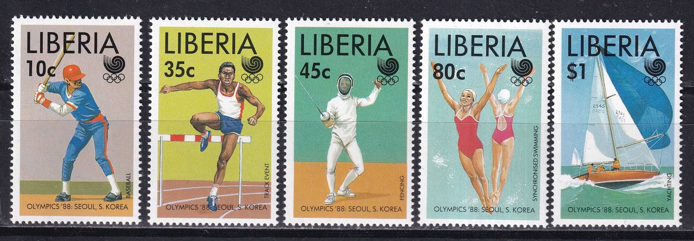 Liberia 1988 cena 5,20 zł kat.5,50€ - sport