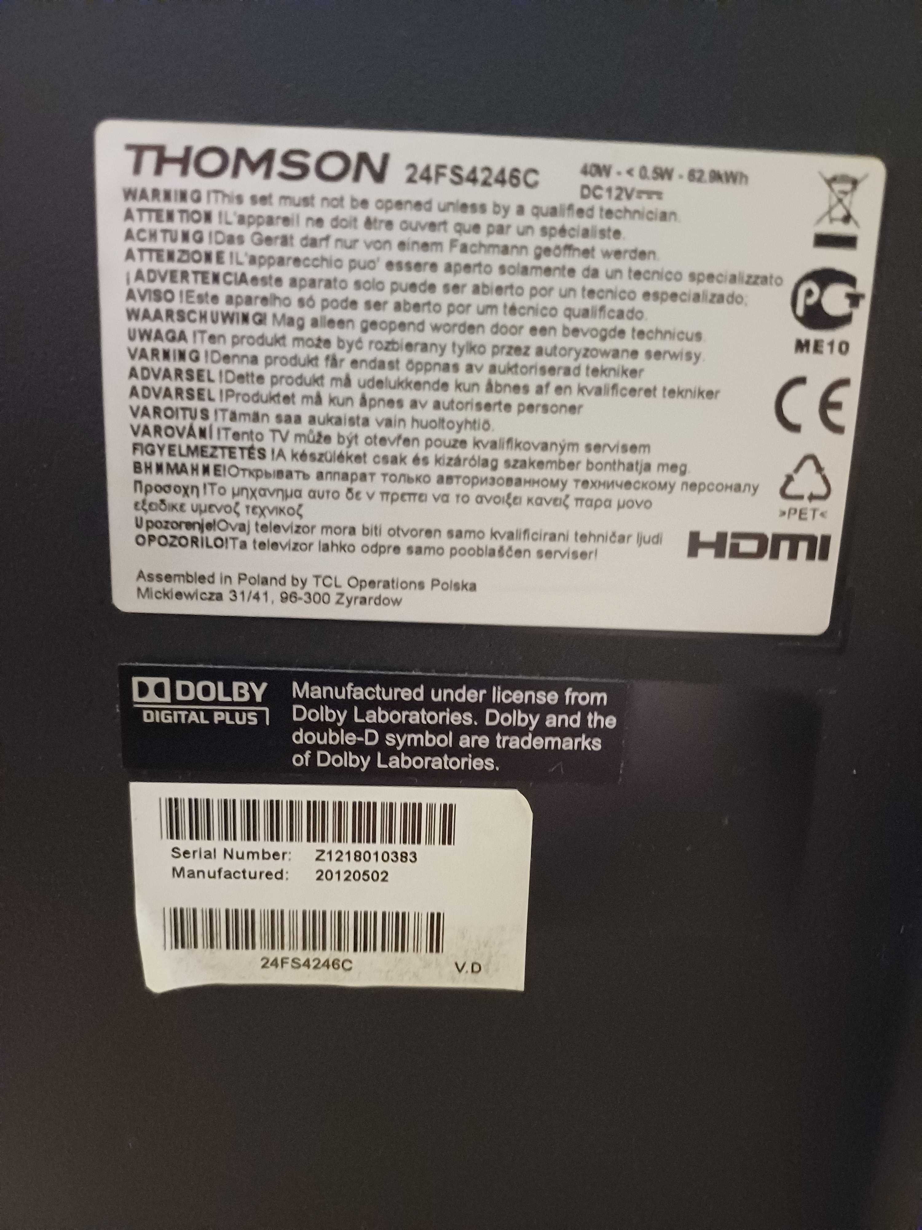 Sprzedam TV Thomson 24 cale