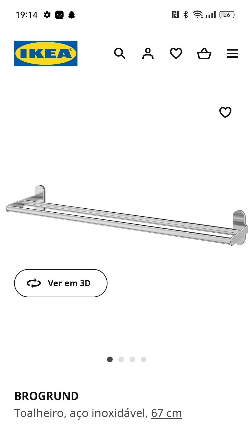 Toalheiro de casa de banho IKEA (novo)