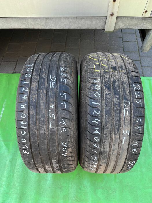 2 opony używane letnie 225/55R16 95V Fulda SportControl
