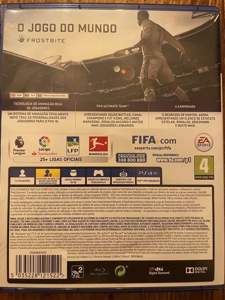 Jogo “FIFA18” para PS4