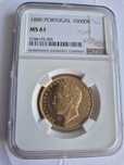 Moeda ouro D luis I- 10.000 réis (MS 61)
