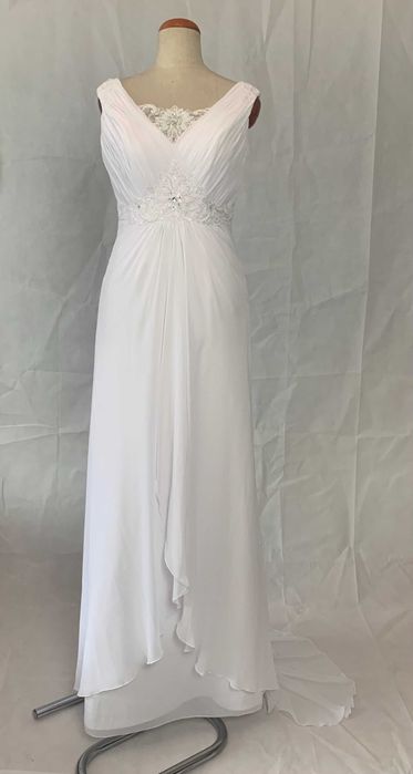 Prosta nowa suknia ślubna 40/42 L/XL Empire gorset cywilny poprawiny