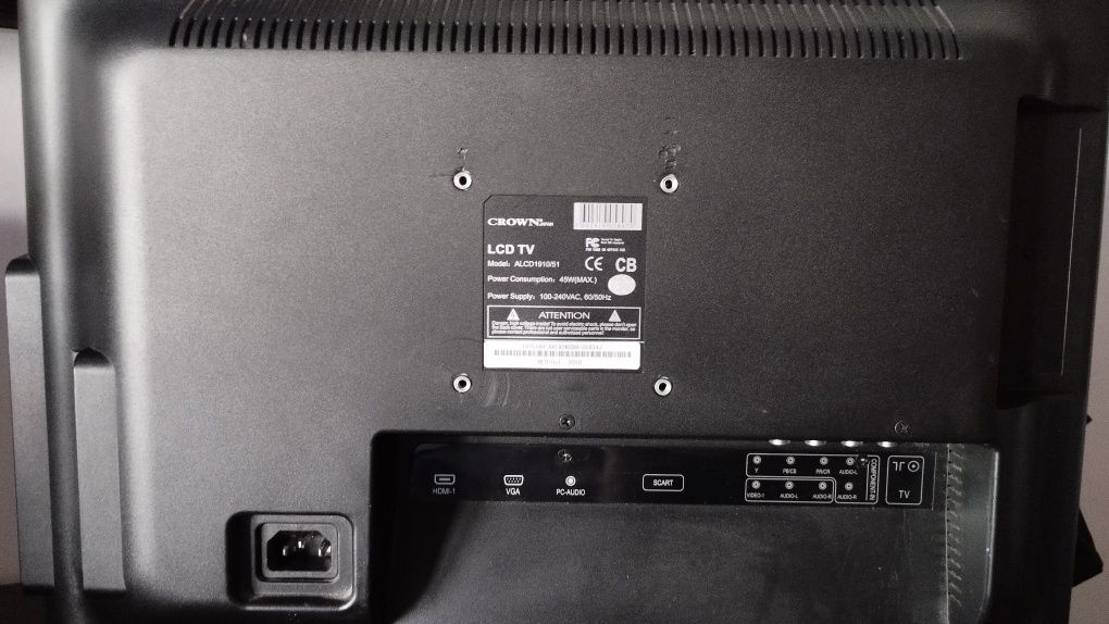 TV LCD Crown 19" - Ler descrição