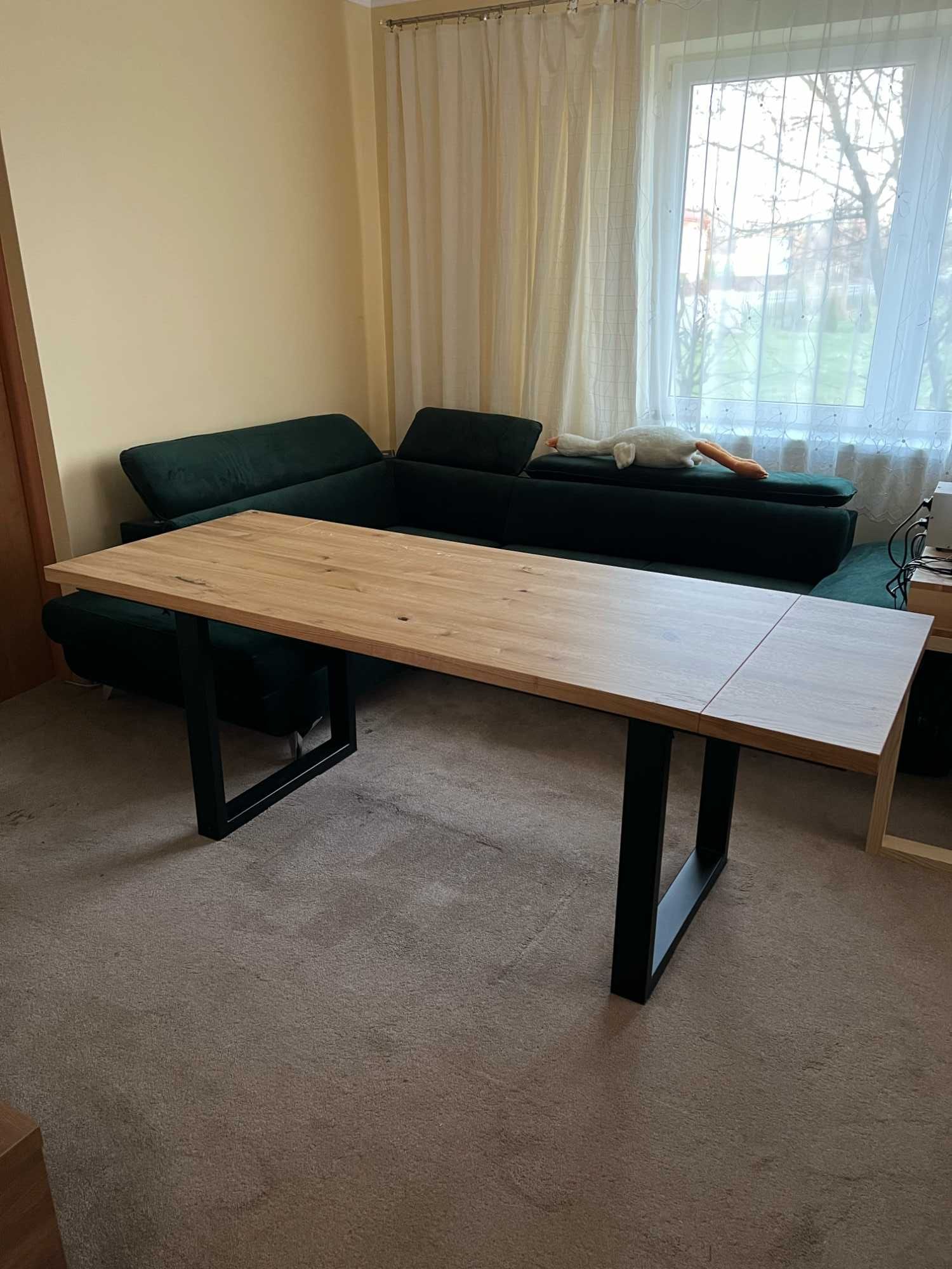Stół z dostawkami dębowy loft drewno