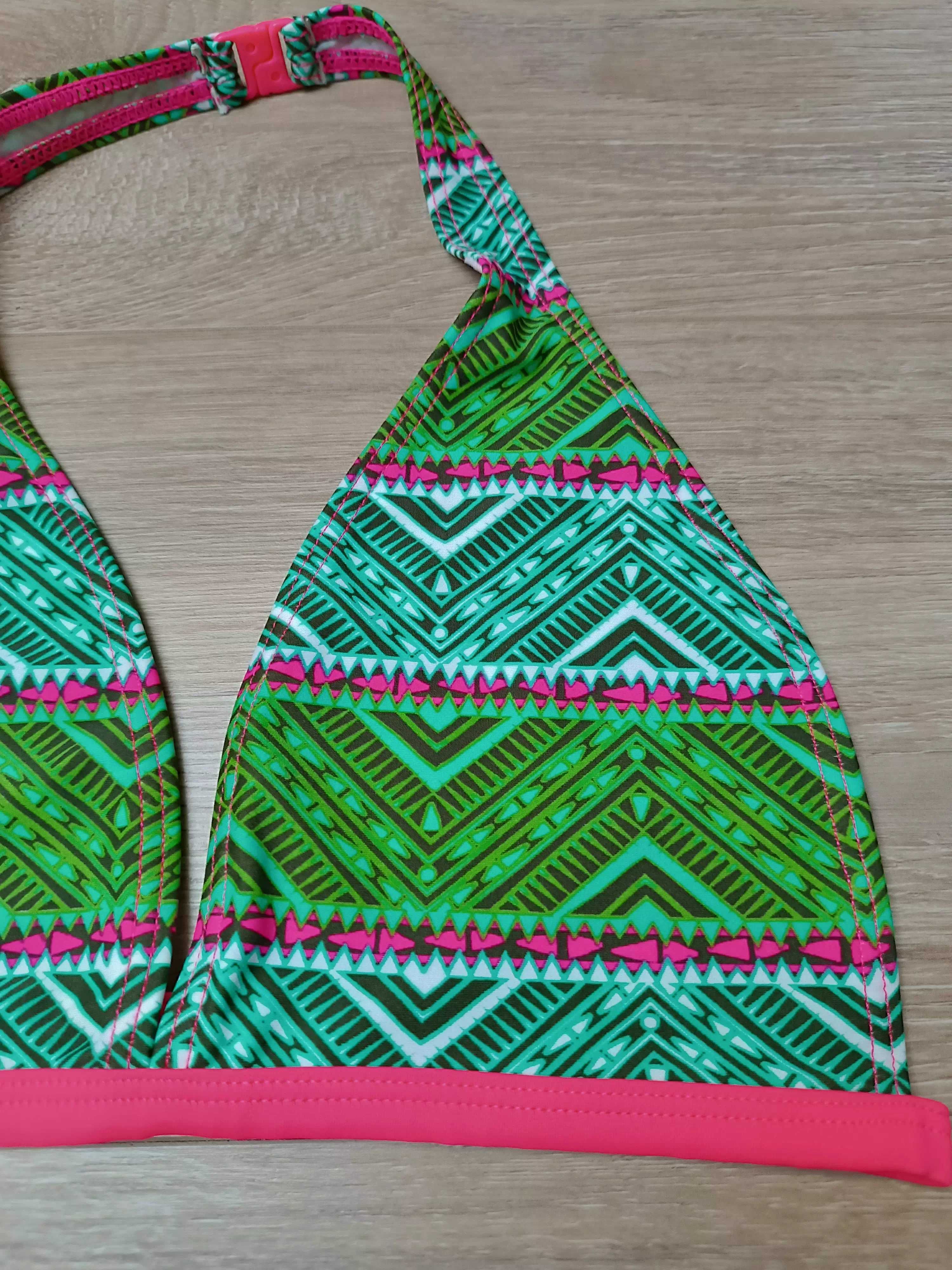 Strój kąpielowy dwuczęściowy bikini zielone geometryczne 'Alive' 164