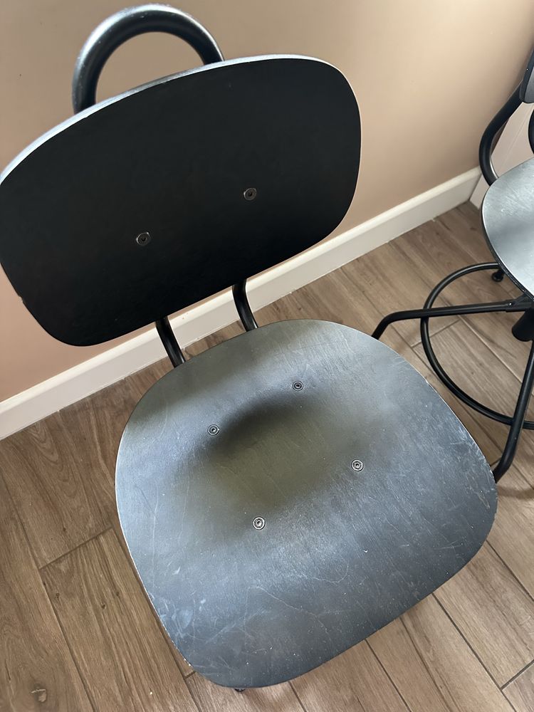 Ikea Kullaberg 2 x krzesło obrotowe czarne industrialne