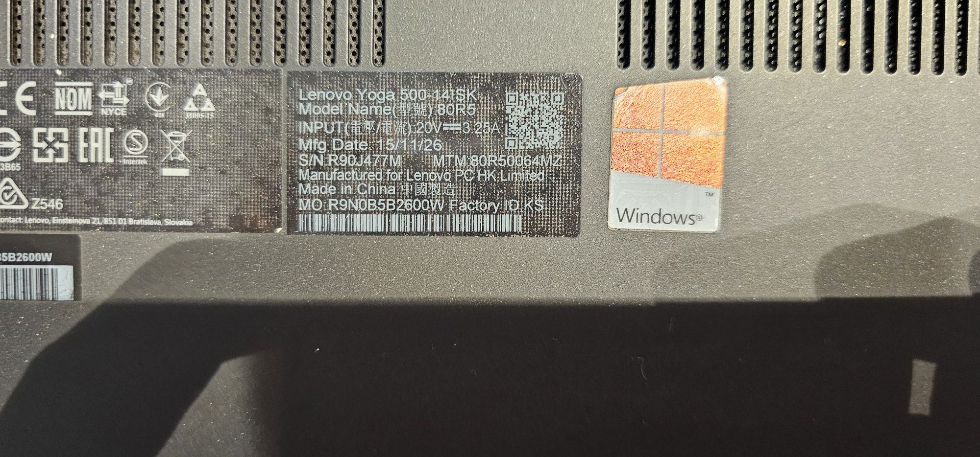 Portátil Lenovo Ioga 500 (Avariado)