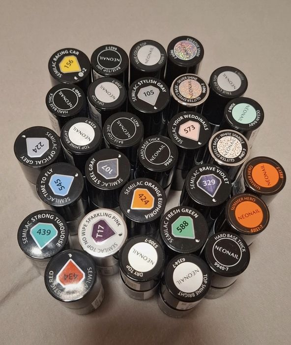 Nowy zestaw lakierów hybrydowych neonail semilac manicure pielęgnacja