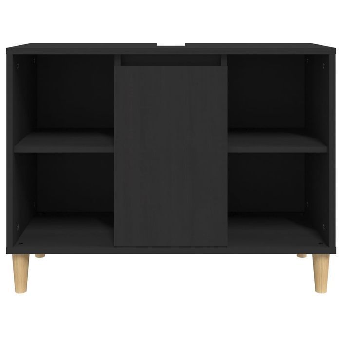 vidaXL Szafka pod umywalkę, czarna, 80x33x60 cm