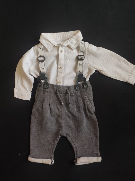 Біла сорочка, штани, підтяжки. Святковий костюм для хлопчика