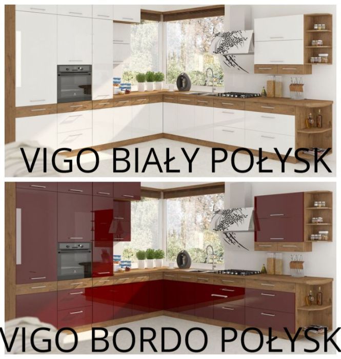 Kuchnia Vigo Biały  Połysk - Wycena Projekt Gratis